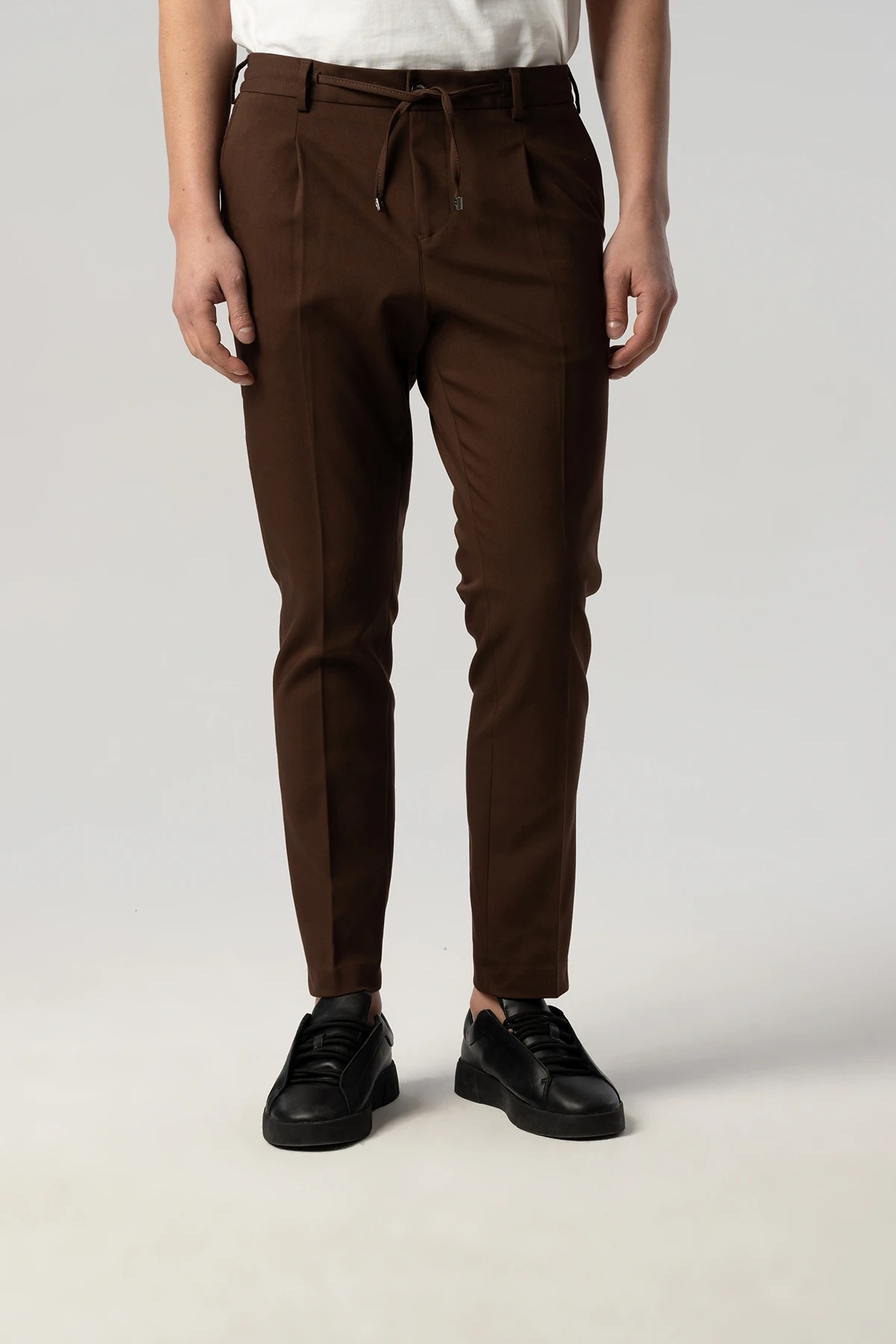 Beli Lastikli Jogger Kahve Pantolon